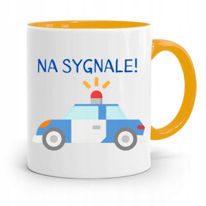 Kubek Żólty Dla Policjanta Policjantki Na Sygnale