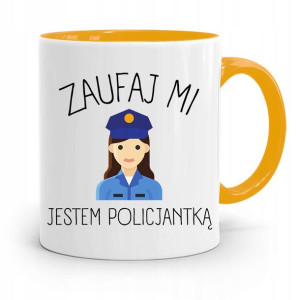 Kubek Żólty Dla Policjanta Policjantki Zaufaj Mi