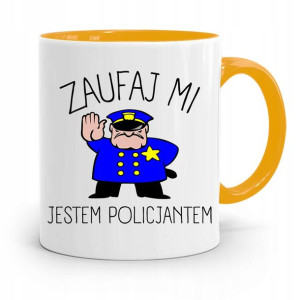 Kubek Żólty Dla Policjanta Policjantki Zaufaj Mi