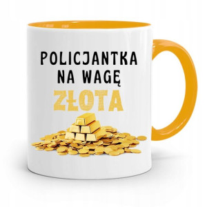 Kubek Żólty Policjanta Policjantki Na Wagę Złota