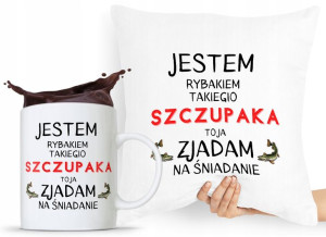 Zestaw Poduszka + Kubek Wędkarza Rybaka Prezent