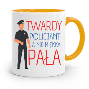 Kubek Żólty Prezent Dla Policjanta Nie Miękka Pała