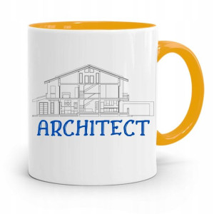 Kubek Żółty Architekta Architect Prezent