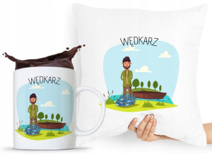 Zestaw Poduszka + Kubek Wędkarza Rybaka Prezent