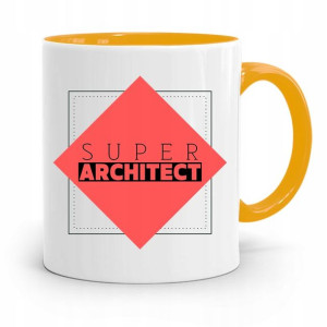 Kubek Żółty Architekta Super Architect Prezent