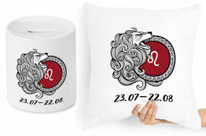 Zestaw Poduszka + Skarbonka Znaki Zodiaku Lew