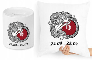 Zestaw Poduszka + Skarbonka Znaki Zodiaku Panna