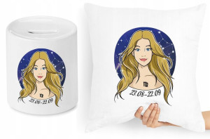 Zestaw Poduszka + Skarbonka Znaki Zodiaku Panna