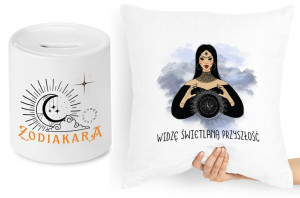 Zestaw Poduszka + Skarbonka Znaki Zodiaku Prezent
