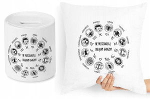Zestaw Poduszka + Skarbonka Znaki Zodiaku Prezent