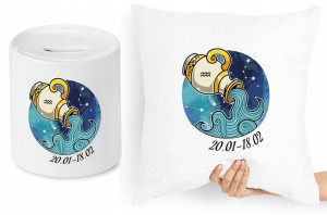 Zestaw Poduszka + Skarbonka Znaki Zodiaku Prezent