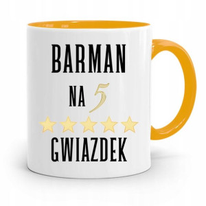 Kubek Żółty Dla Barmana Barman Na 5 Gwiazdek