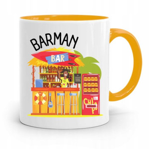 Kubek Żółty Dla Barmana Barman Prezent