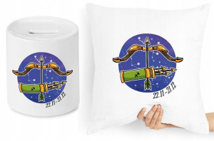 Zestaw Poduszka + Skarbonka Znaki Zodiaku Strzelec