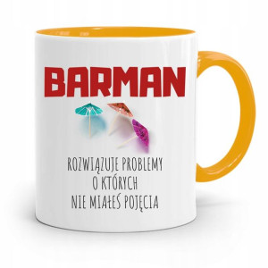 Kubek Żółty Dla Barmana Barman Rozwiązuje Problemy