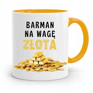 Kubek Żółty Dla Barmana Na Wagę Złota Prezent
