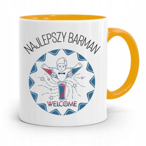 Kubek Żółty Dla Barmana Najlepszy Barman Prezent