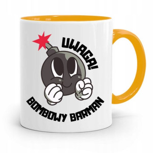 Kubek Żółty Dla Barmana Uwaga Bombowy Barman