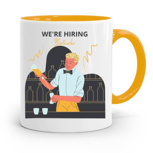 Kubek Żółty Dla Barmana We Are Hiring Prezent