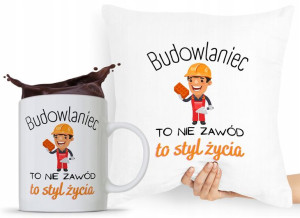 Zestaw Poduszka Kubek Budowlańca Majstra Fachowca