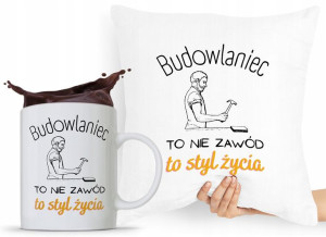 Zestaw Poduszka Kubek Budowlańca Majstra Fachowca