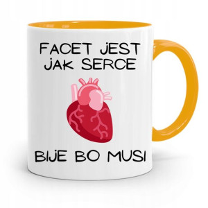 Kubek Żółty Dla Chłopaka Facet Jest Jak Serce