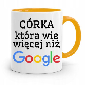 Kubek Żółty Dla Córki Która Wie Więcej Niż Google