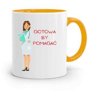 Kubek Żółty Dla Doktora Gotowa By Pomagać Prezent