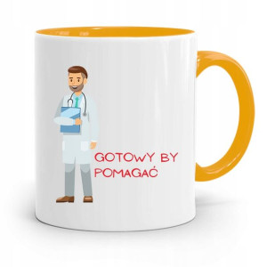Kubek Żółty Dla Doktora Gotowy By Pomagać Prezent