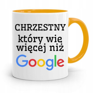 Dla Chrzestnego Chrzestnej Kubek Żółty Na Prezent