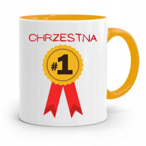 Dla Chrzestnego Chrzestnej Kubek Żółty Na Prezent