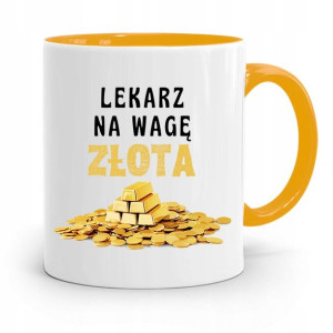 Kubek Żółty Dla Doktora Lekarz Na Wagę Złota