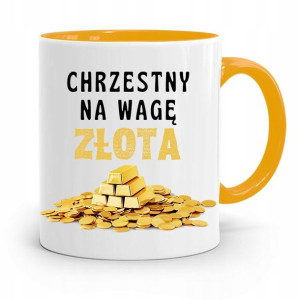 Dla Chrzestnego Chrzestnej Kubek Żółty Na Prezent