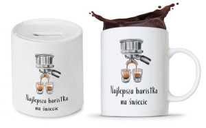 Zestaw Skarbonka + Kubek Dla Baristy Prezent