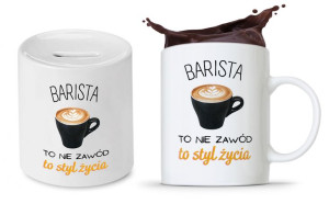 Zestaw Skarbonka + Kubek Dla Baristy Prezent