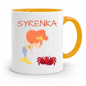Kubek Żółty Dla Dzieci Córki Mała Syrenka +imię