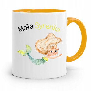 Kubek Żółty Dla Dzieci Córki Mała Syrenka +imię