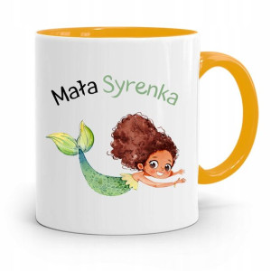 Kubek Żółty Dla Dzieci Córki Mała Syrenka +imię