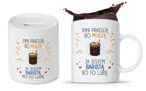 Zestaw Skarbonka + Kubek Dla Baristy Prezent