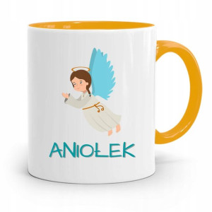 Kubek Żółty Dla Dzieci Mały Aniołek +imię