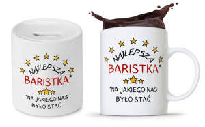 Zestaw Skarbonka + Kubek Dla Baristy Prezent