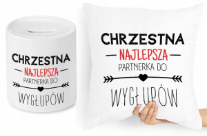 Dla Chrzestnego Zestaw Poduszka + Skarbonka