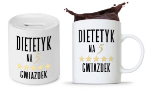 Zestaw Skarbonka + Kubek Dla Dietetyka Dietetyczki