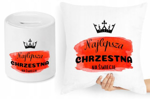 Dla Chrzestnego Zestaw Poduszka + Skarbonka