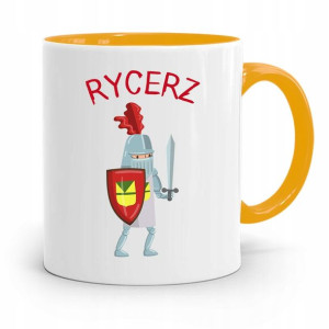 Kubek Żółty Dla Dzieci Syna Mały Rycerz +imię