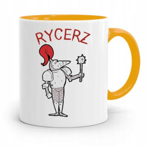 Kubek Żółty Dla Dzieci Syna Mały Rycerz +imię