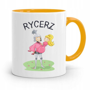 Kubek Żółty Dla Dzieci Syna Mały Rycerz +imię