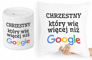 Dla Chrzestnego Zestaw Poduszka + Skarbonka