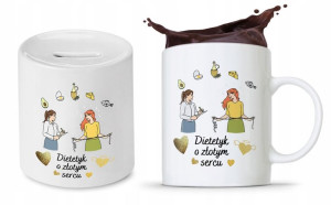Zestaw Skarbonka + Kubek Dla Dietetyka Dietetyczki