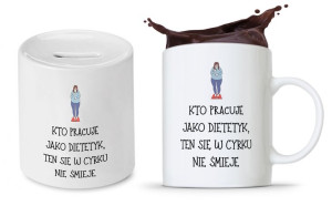 Zestaw Skarbonka + Kubek Dla Dietetyka Dietetyczki